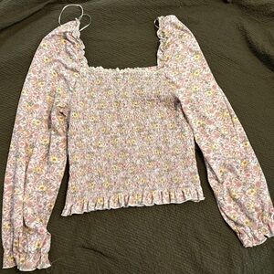 Floral Long Sleeve Blouse – Feminine Lightweight Top